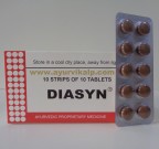 J & J Dechane, DIASYN, 100 Tablets, Anti-Diarrhoeal, Dysentery